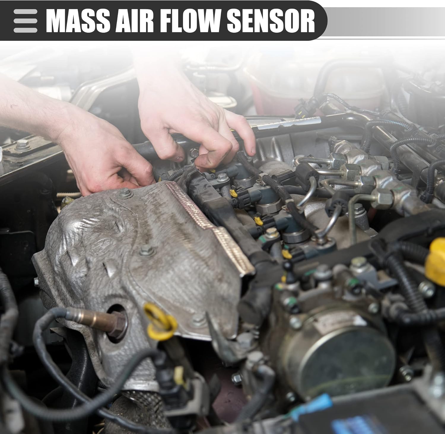 Motoforti Air Flow Sensor Meter, MAF Sensor Airflow Replacement, for Mitsubishi Eclipse 2.4L, 3.0L 2000-2005, Plastic, MD336501 7460013, Black