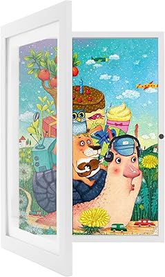 Kids Art Frames, Kids Artwork Frames Changeable Front Opening Holds 50, A4 Picture Frame for Kid Art Work, Kids Art Display Frame with Storage 8.3x11.7, Children Art Wall Picture Frames (White)