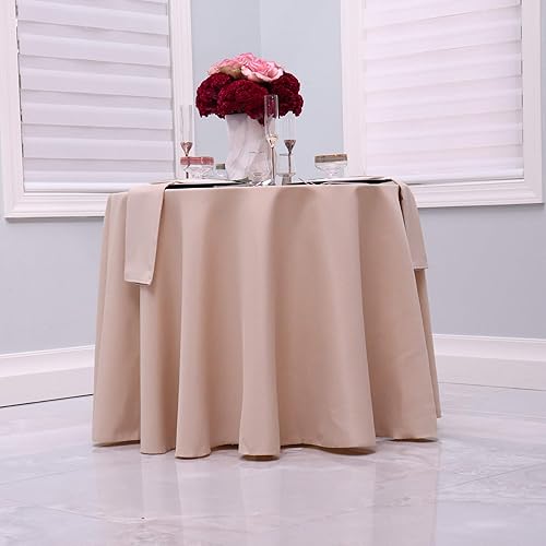 Miniatura 6 de Kadut - Mantel redondo de poliéster lavable para mesa circular, ideal para mesa de bufete, fiestas, cena de festividades y más