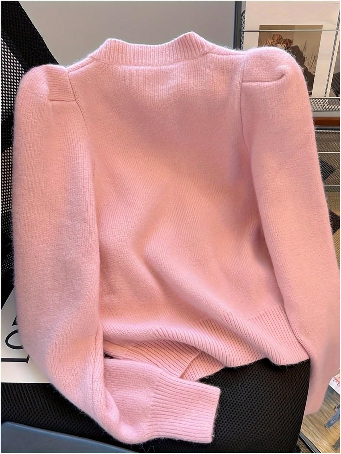 GORGLITTER Women's Button Up Long Sleeve Short Cardigan Sweater Trendy Fall Chunky Warm Cable Knit Teacher Cardigans - Image 2