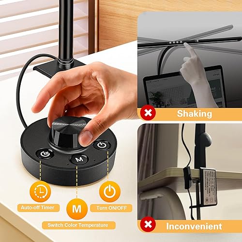 Miniatura 4 de Lámpara de escritorio LED para oficina en casa, lámpara de escritorio de oficina brillante de 24 W con atenuador de escritorio, monitor de