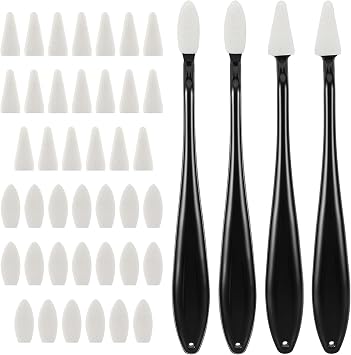 4Pcs Paper Art Blending Stumps, Oil Pastel Tools, Oil Pastel Blender Stump and 40 Pcs Blending Sponge Wipers, Sketch Drawing Tools Ideal for Highlighting, Shadowing, and Correcting Drawing