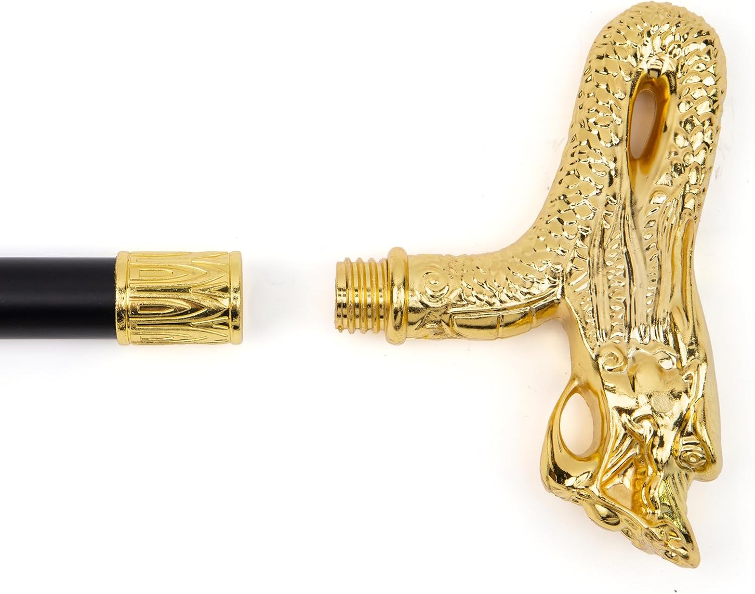 Golden Dragon Head Fashion Walking Stick Decorative Stick Cospaly Vintage Party Fashionable Walking Cane Crosier 92cm