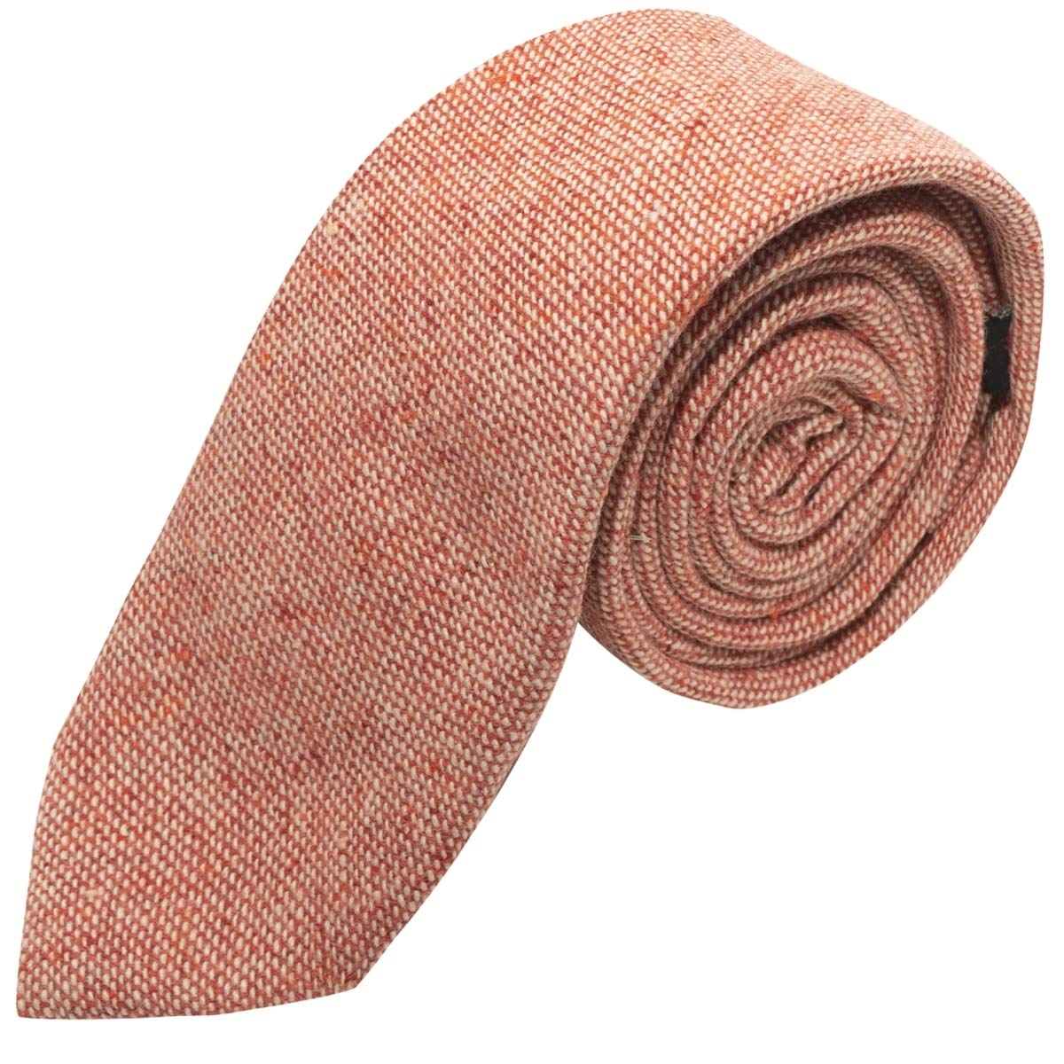 King & Priory Highland Weave Stonewashed Brick Red Tie