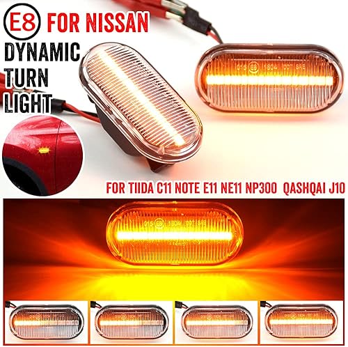 Miniatura 3 de QKLsudua 1 par de luces para guardabarros delanteros, marcadores laterales LED dinámicos compatibles con Nis-san 350Z Z33 Frontier D40 Cube Z11