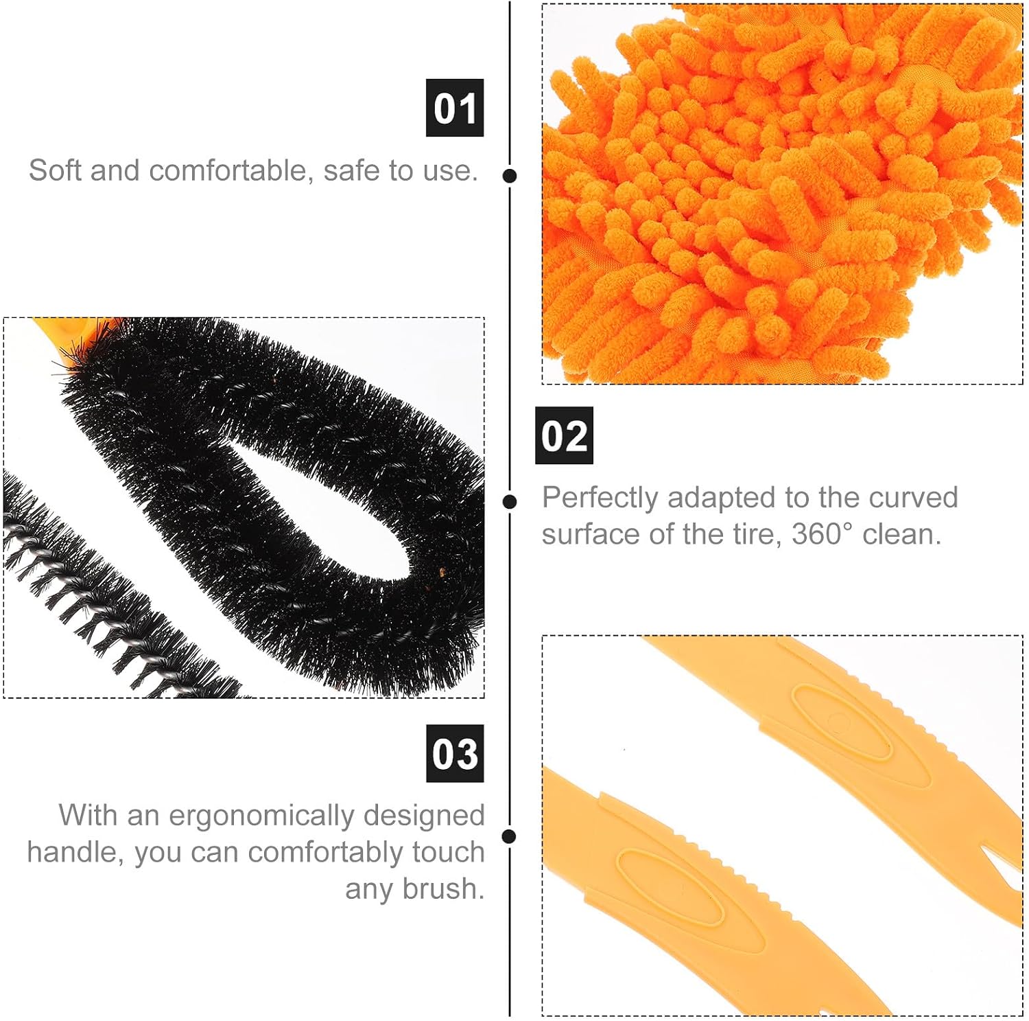 Toyvian Bike Chain Cleaner and Brush Set Plastic Nylon Bike Cleaning Tool with Scrubber Brushes for Mountain Road Bicycle Maintenance Accessory for Chain Washing and Dirt Removal