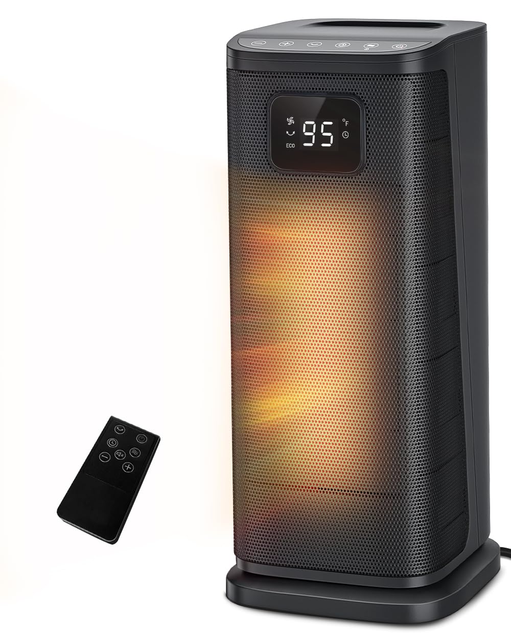 KopBeau Space Heater for Indoor Use 1500W Electric Portable Tower Heater w Thermostat Timer Oscillating Ceramic Room Heater