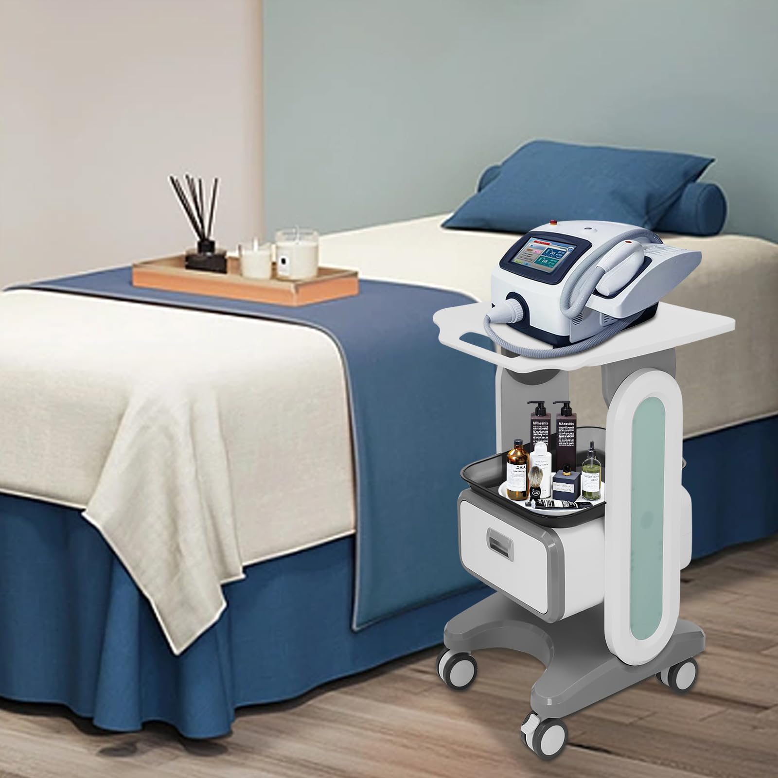 Medical Trolley Cart, Professional Portable Storage Cart with 4 Wheels, for Hospital Dental Clinic Beauty Salon Office Bedroom