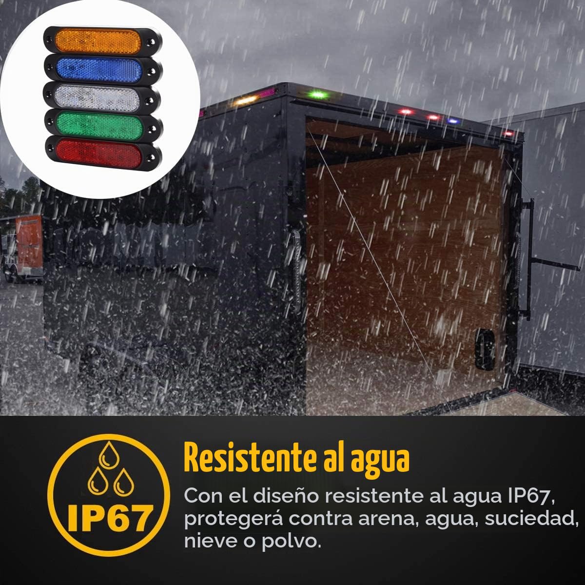 Gebildet 4Piezas Rojo 12V-24V Marcador Lateral Delantero 27 LED Remolque Camión, Marcador LED Trasero Remolque Estacionamiento Intermitente Luces para Vehículo