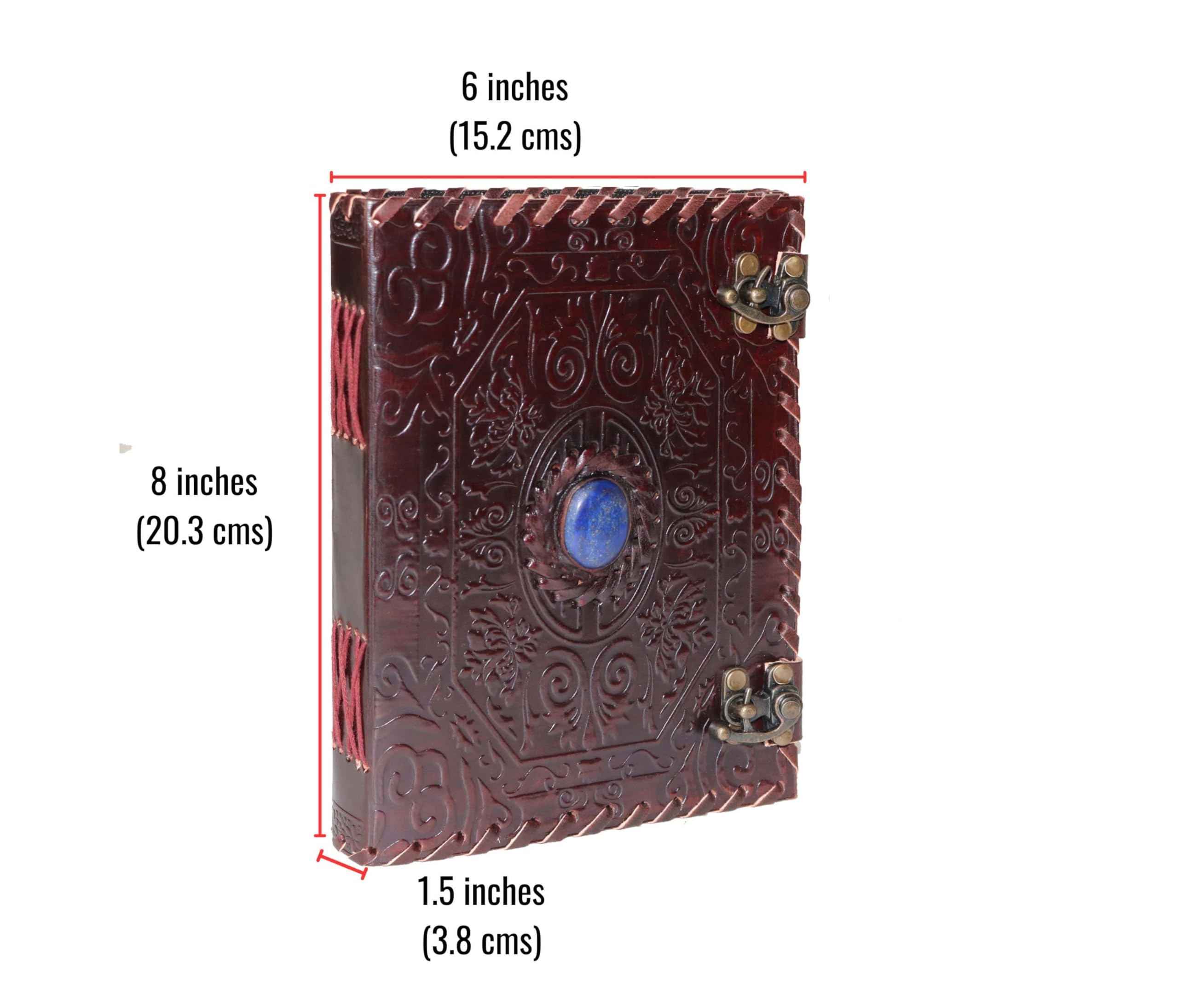 Jaald 8" Large Leather Journal Handmade Tree Of Life Leather Bound A5