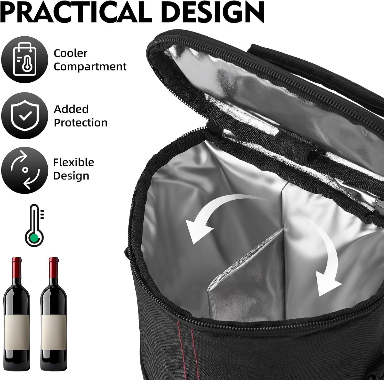 2 Bollte Wine Bag, Wine Gift Set with Glasses & Opener, Gift for Lovers image 3