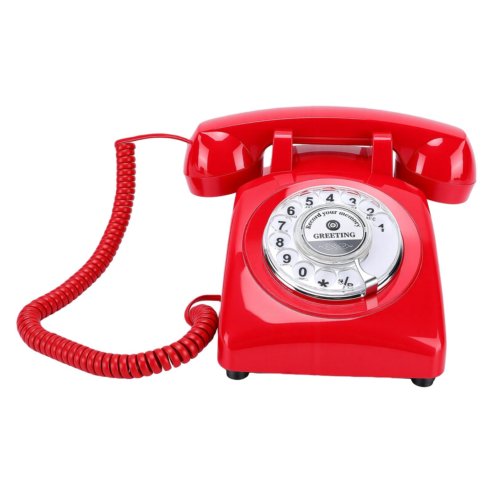 Tonysa Telefono Vintage con Registrazione Vocale Rotante, Libro degli Ospiti per Eventi di Nozze, Memoria da 8 GB, Registrazione per 120 Ore, Telefono per Messaggi retrò, Regalo Facile da Usare
