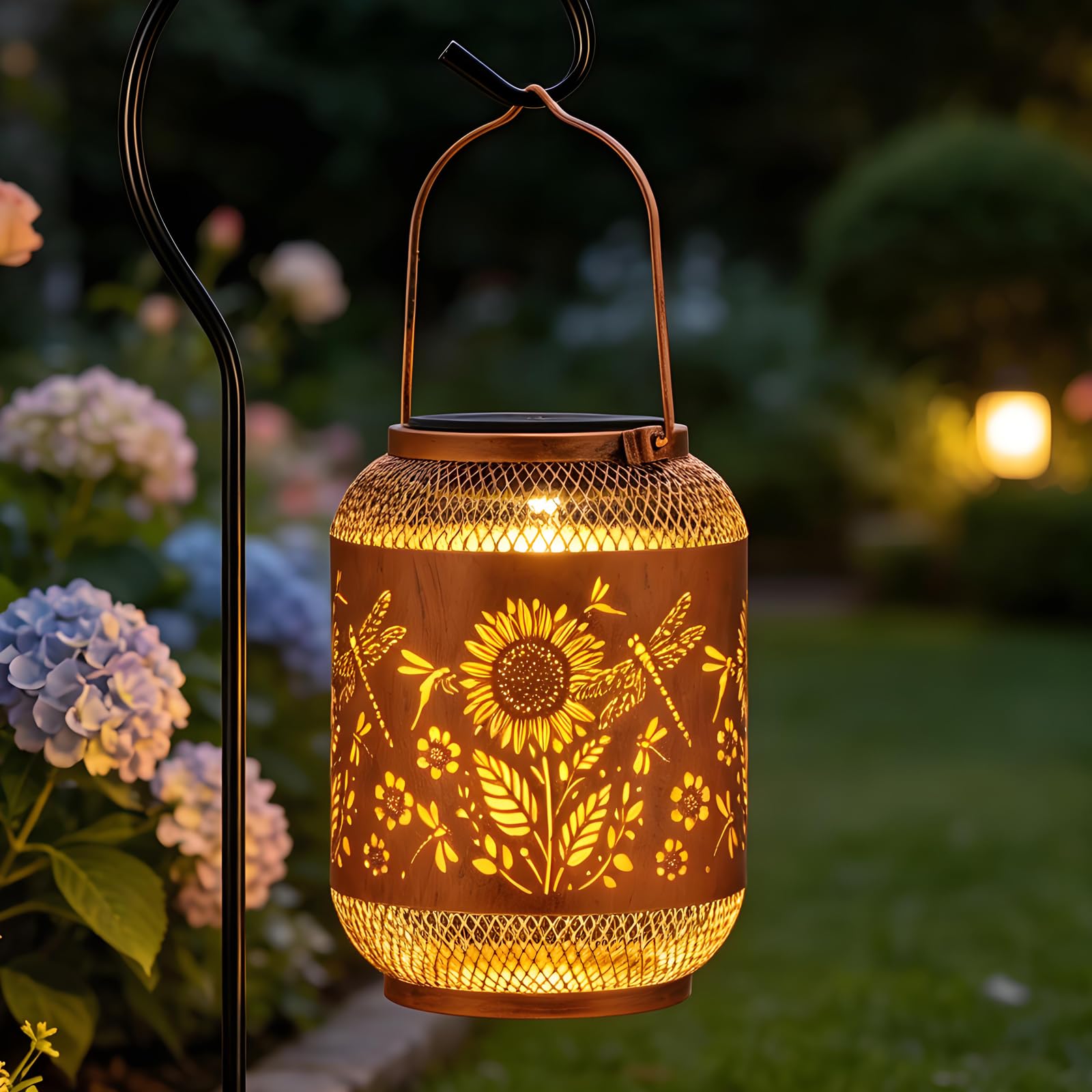 Dragonfly Solar Lantern Outdoor Hanging Solar Garden Light Gifts for Women