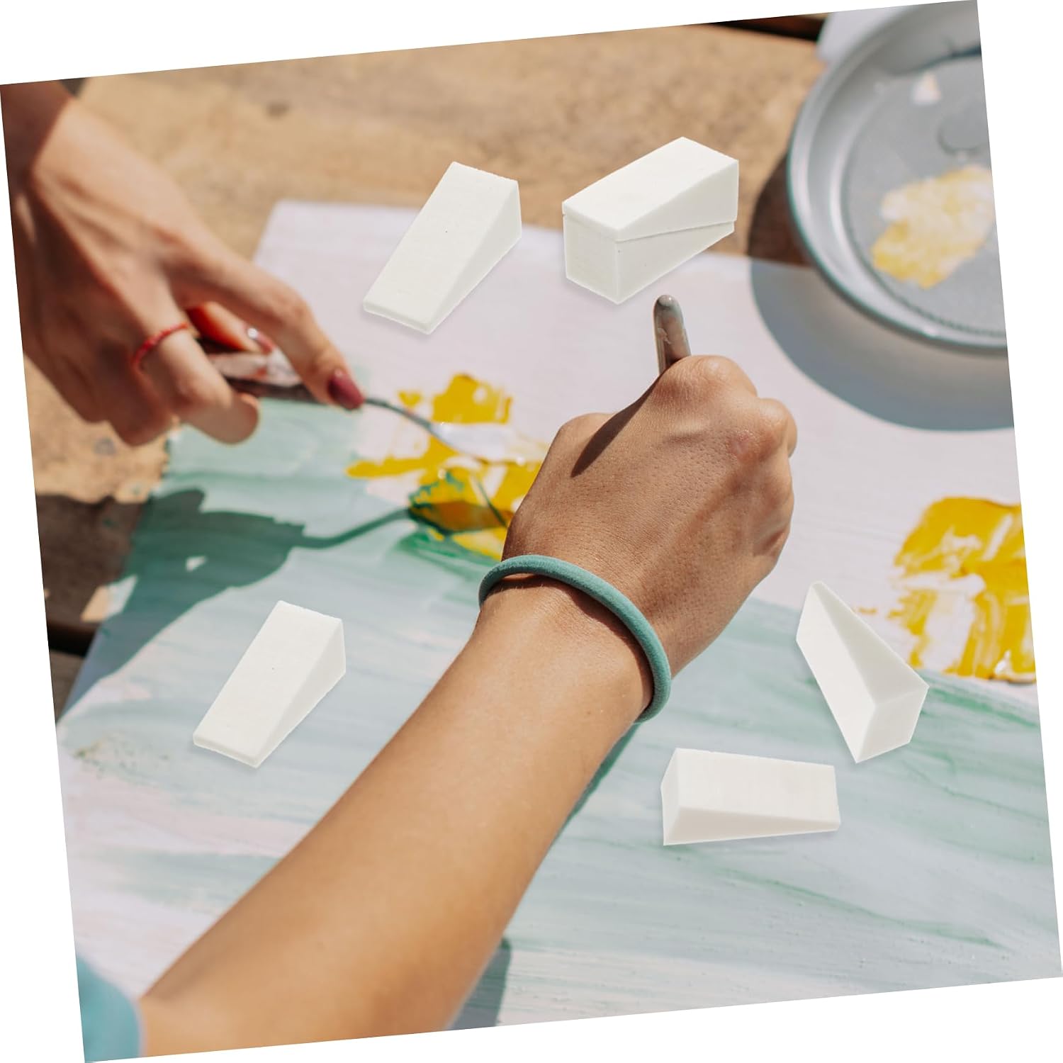 100pcs Multi-use Drawing Sponge for Boys and Girls Versatile Pottery Sponges for Painting Cleaning and Art Projects for Watercolor and Painting