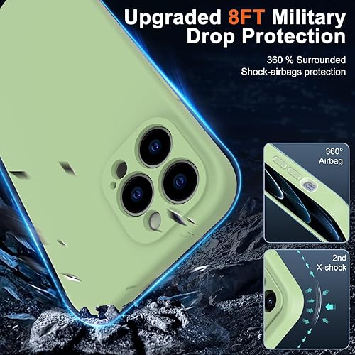 Miniatura 6 de DEENAKIN Funda magnética de silicona para iPhone 12 Pro Max con protector de pantalla, compatible con MagSafe, protección de cámara, funda