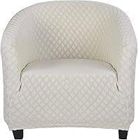 Vista 6 de SearchI - Funda elástica para silla de club, fundas para silla de barril, fundas de jacquard para silla de bañera, fundas de elastano para sillón
