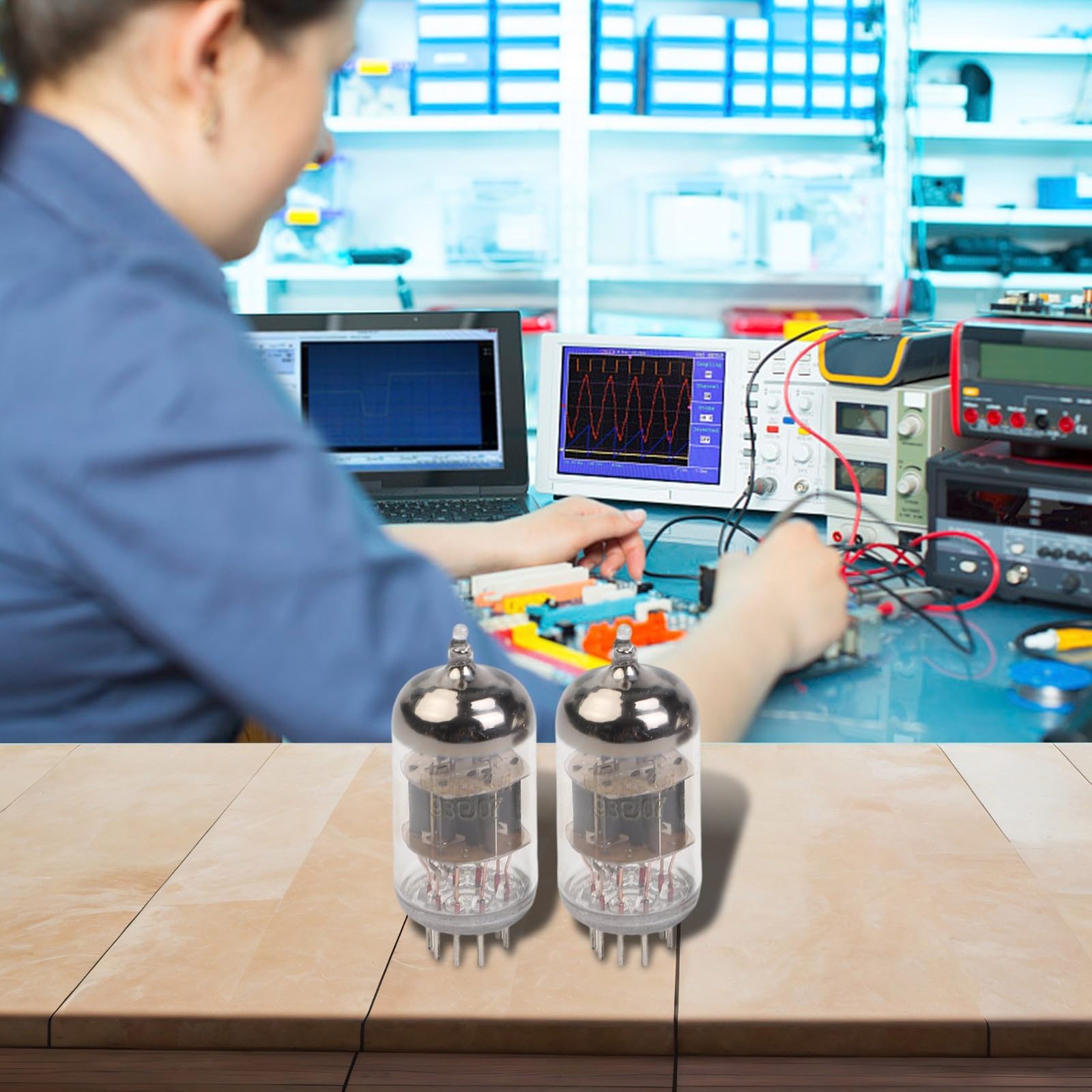 2 tubos de vacío 6H1n-EB, preamplificador de graves mejorado para 6N1 ECC85 6AQ8, kit de repuesto de válvula de audio de rendimiento estable