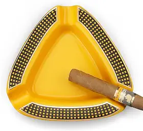 Triângulo de cinzeiro de charuto - grande descanso externo para pátio/exterior/interior (amarelo)