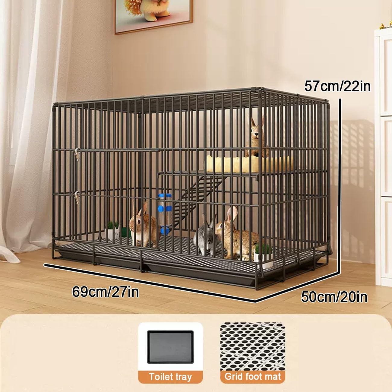 ラビットケージ　うさぎ小屋 Amazon | 兎 ケージ うさぎ ケージ 2階建てのウサギ小屋屋内ケージ