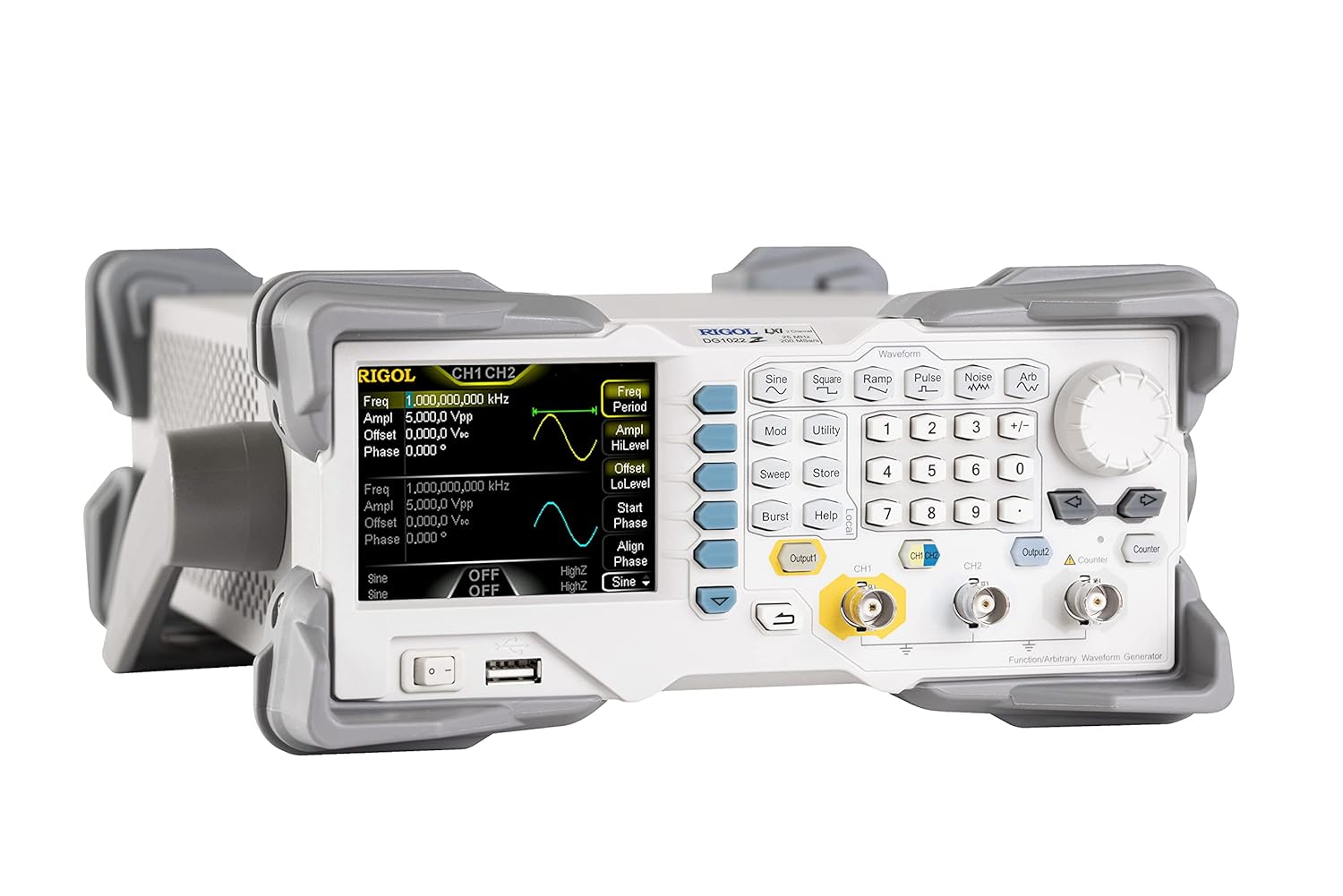 Rigol DG1022Z Function/Arbitrary Waveform Generator 25MHz,2 Channels,14 bit Vertical Resolution,2Mpts Arbitrary Wave Length