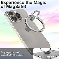 Vista 5 de Allengel Agarre magnético para teléfono MagSafe, soporte de anillo magnético compatible con anillo de teléfono MagSafe, soporte de dedo giratorio