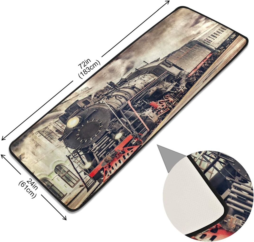 ALAZA Vintage Steam Train Collection Area Mat Rug Rugs for Living Room Bedroom Kitchen 2' x 6'