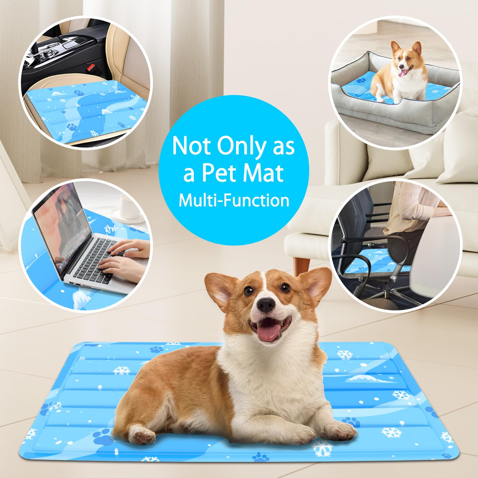 Tapis Rafraichissant Chien, Tapis en Gel Auto-refroidissant pour Animaux de Compagnie, Résistant aux Rayures Plus Durable, Tapis de Refroidissement D'été pour Chien, Chat et Lapin
