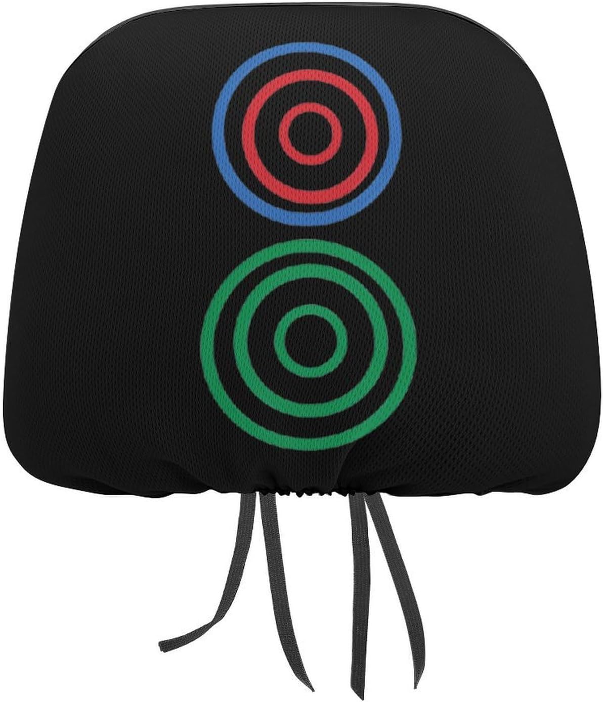 Two Circle Wheel Dot Er Tong Tile Fashion Car Headrest Cover Novelty Elastic Seat Rest Covers for SUV Truck Sedan