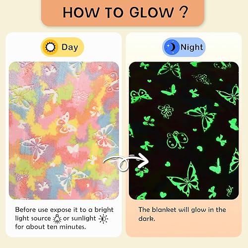 Miniatura 2 de SOCHOW Manta que brilla en la oscuridad, regalos para niñas, juguetes para niñas de 1 a 10 años, regalos de cumpleaños, manta de franela suave y