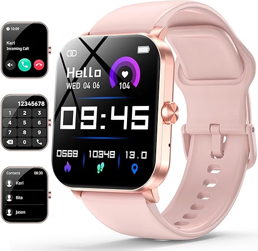 Smart Watch for Men Women with Bluetooth Call, 1.85″ HD Touch Screen Fitness Watch