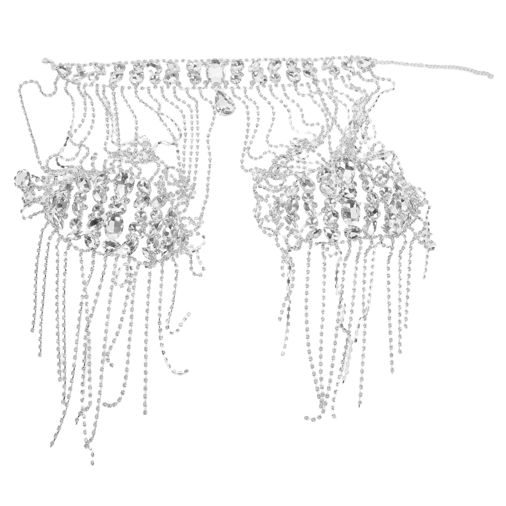HANABASS Collar de Hombro para Mujer Borlas de Gemas de Imitación Cadena Corporal de Joyería para Bodas Graduaciones y Eventos Formales