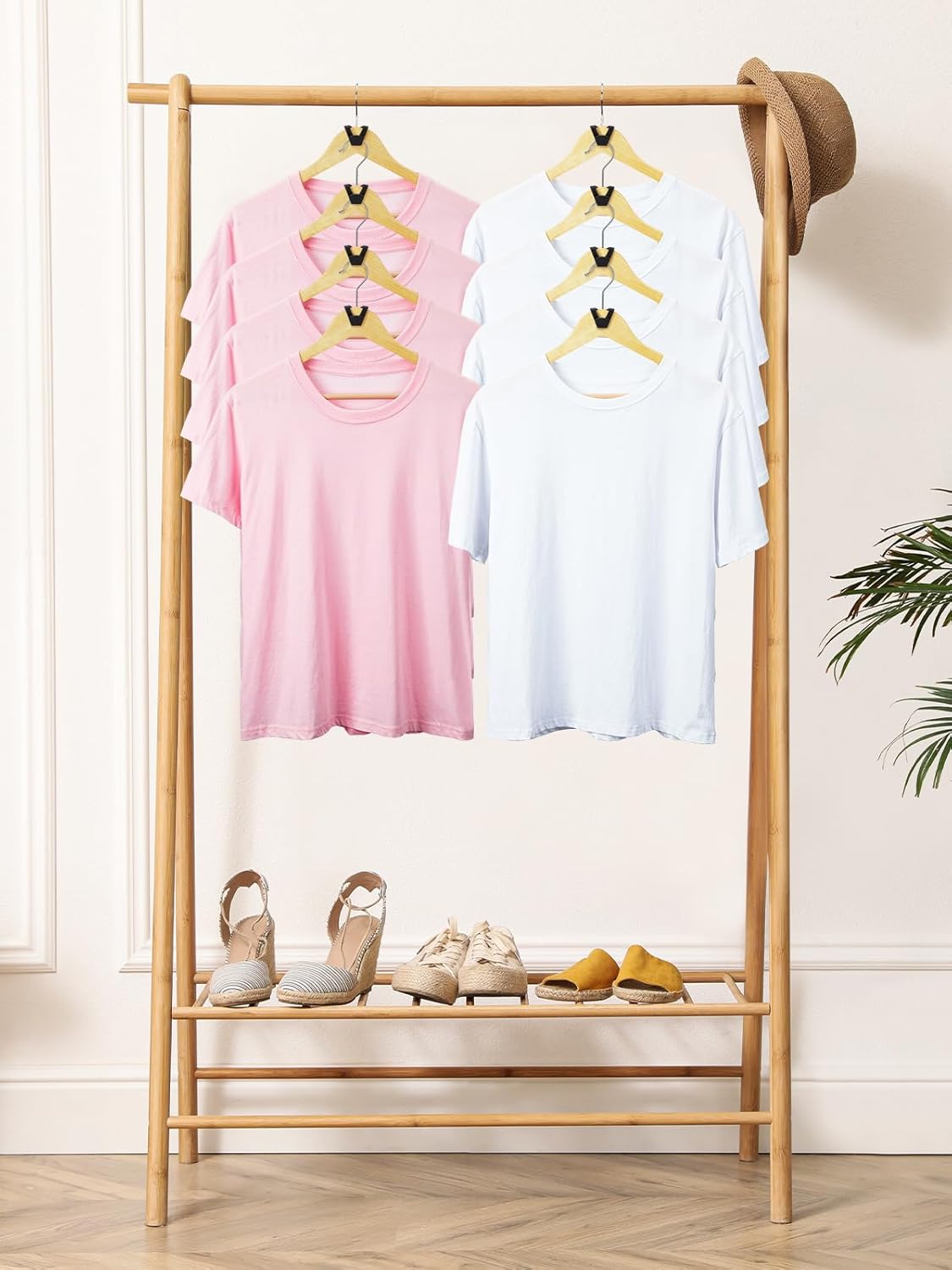 50Pack Velvet Hangers with 60 Pack Hooks Black, Add to Hangers Space Saving for Closet