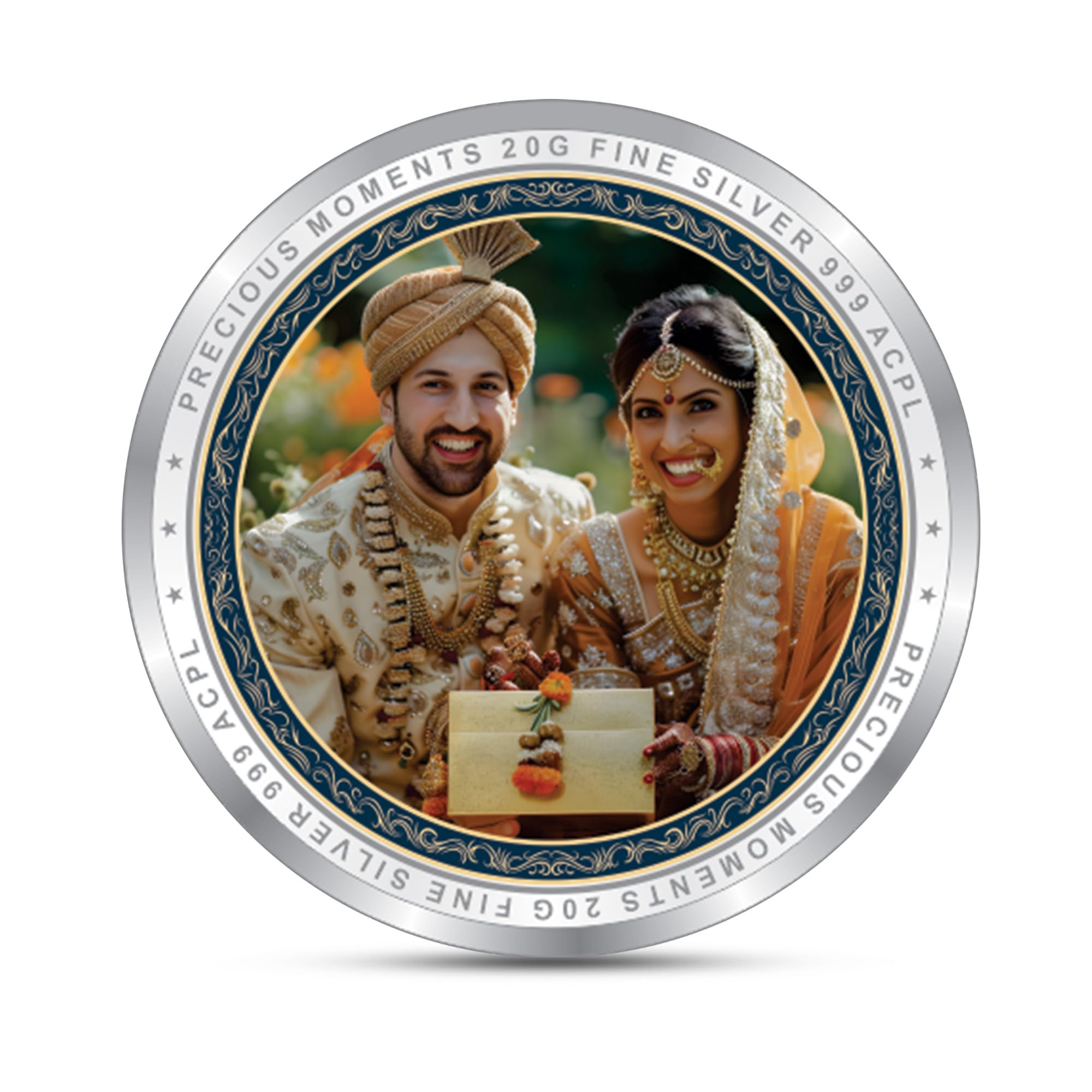 Precious Moments BIS Hallmarked Personalised Wedding Anniversary Silver Coin 20 Gram 999 Pure by ACPL (B0D69VP9RY) Amazon Price History, Amazon Price Tracker