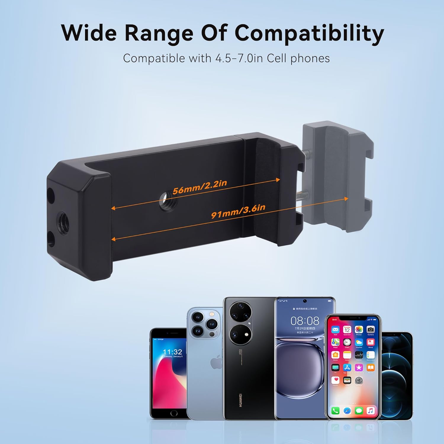 Universal Suction Cup Phone/Camera Mount with Ball Head Magic Arm, 360°Car Mount with Phone Holder & Action Cam Adapter for Windshield, Vacuum Suction Cup Mount Compatible with iPhone, Go pro (SJ014)