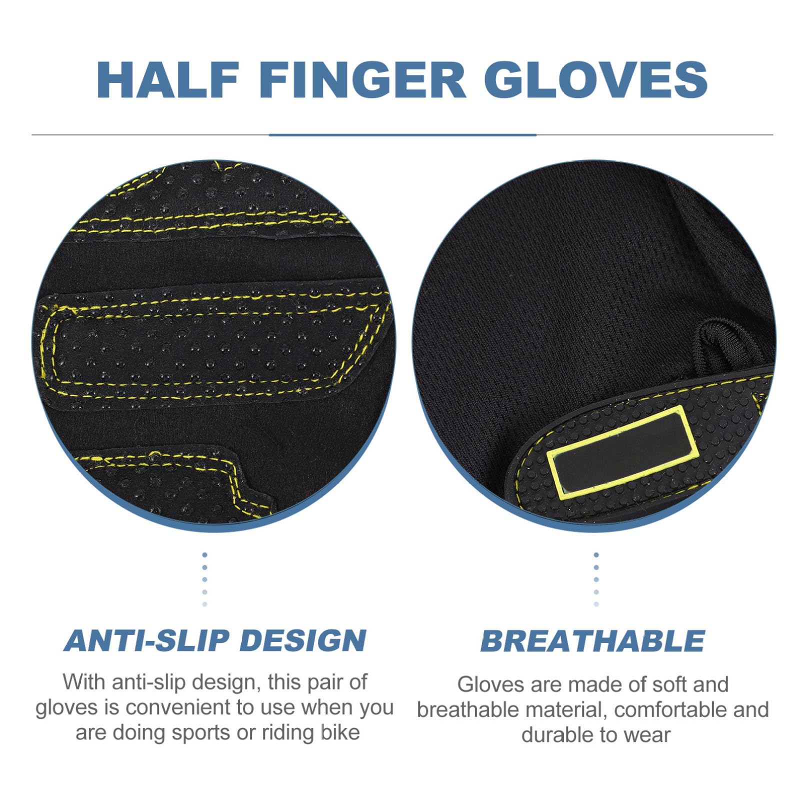 PACKOVE 3paia Guanti Da Ciclismo Antiscivolo Mezza Dita Per Sport All Aperto Guanti Fitness Traspiranti Regolabili e Resistenti Per Escursionismo Ciclismo e Sollevamento Pesi