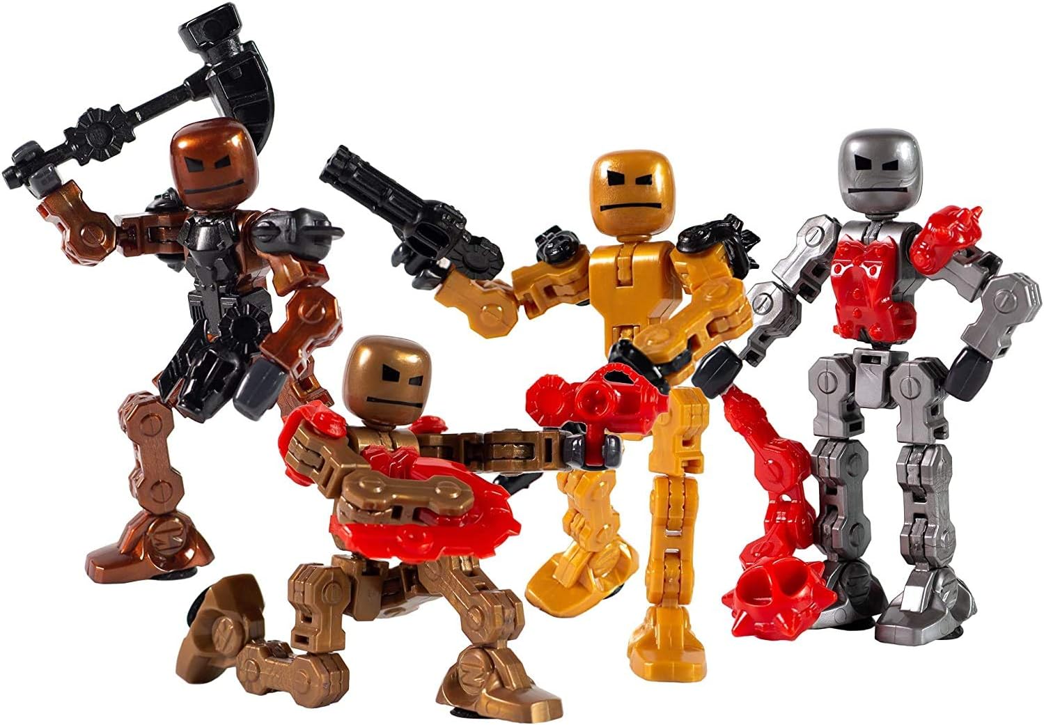FOSUBOOKlikbot Zing, Series 2 Villains, Complete Set of 4 Poseable Action Figures with Weapons and Accessories, Includes Thrash, Bash, Warp and Blaze