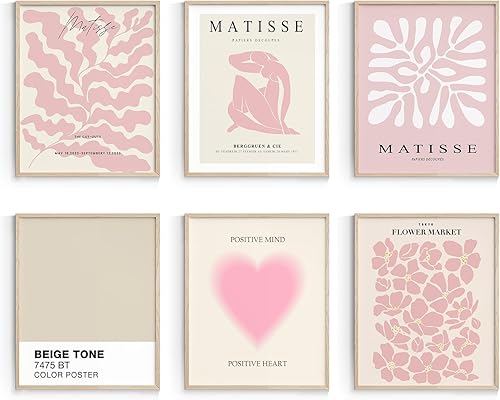 Habseligkeit - Impresiones artísticas de pared de Matisse rosa, carteles abstractos para exposiciones, impresiones artísticas de pared vintage,