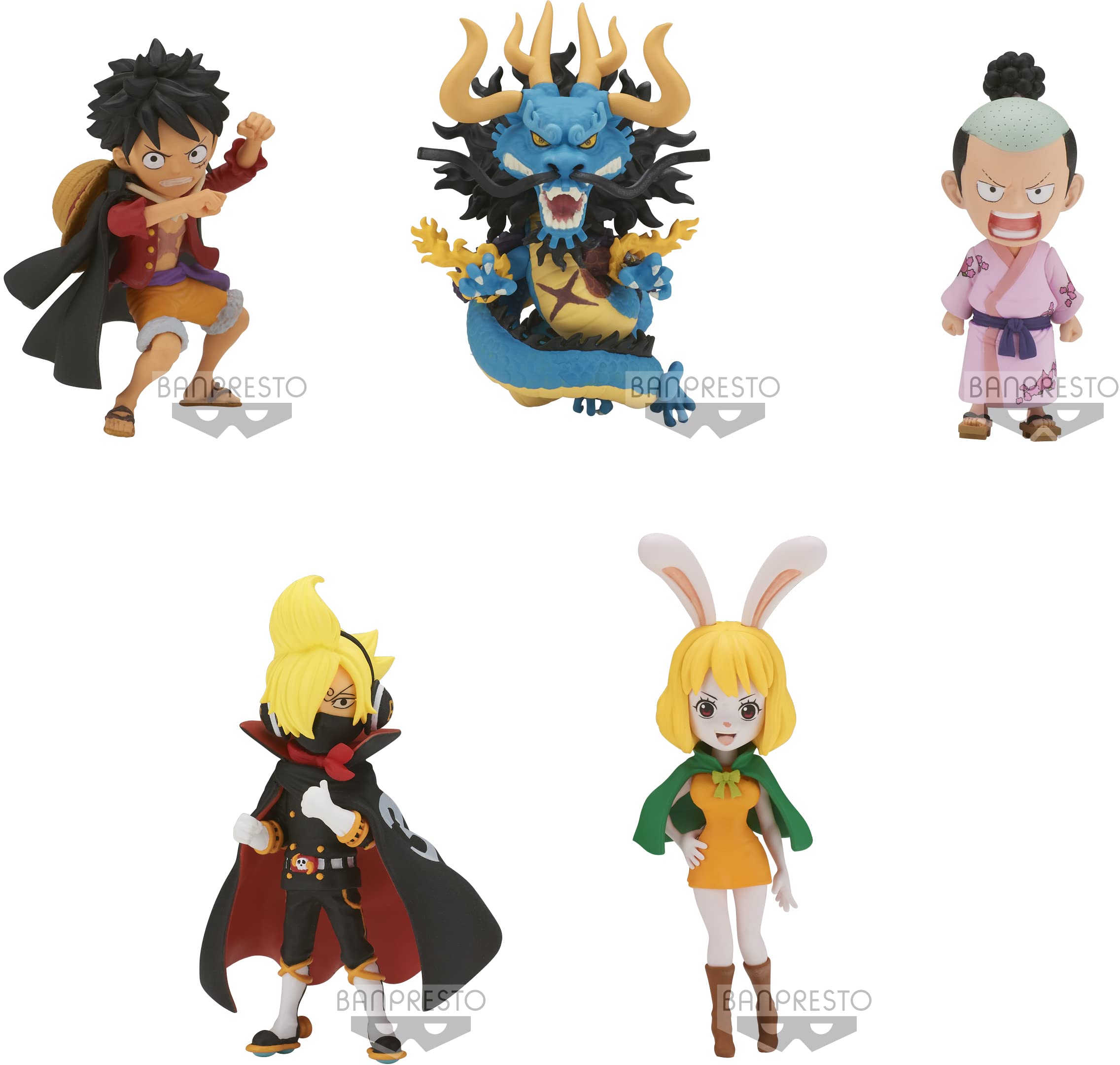 BANPRESTO - Pack of 12 Figures World Collectable Wanokuni Onigashima 3 One Piece 7 cm Surtido, 144222