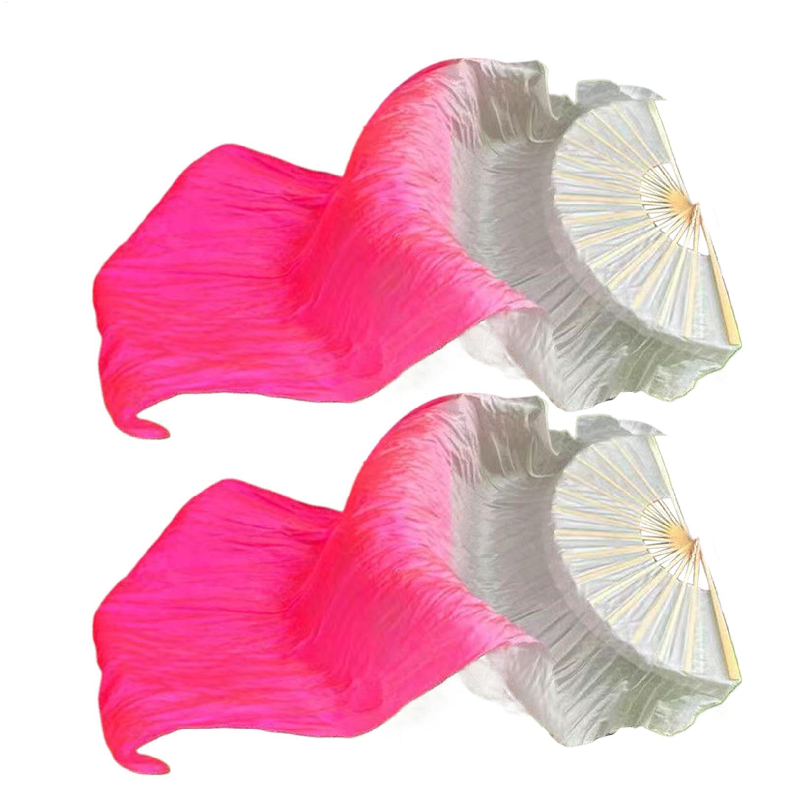 Silk Veil Fans, Chinese National Dance Fan Set, Flowing Performance Flag Fans for Dancers