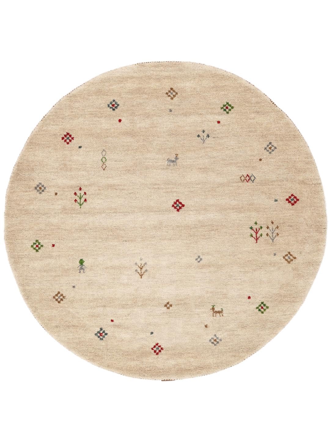 RugVista Gabbeh Giza Tapis, Ø 150 cm, Beige