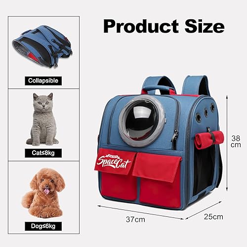 Miniatura 4 de Ergocar Mochila para gatos, mochila para mascotas, mochila de burbujas para transportar gatos, mochila para mascotas con cápsula espacial ventilada,