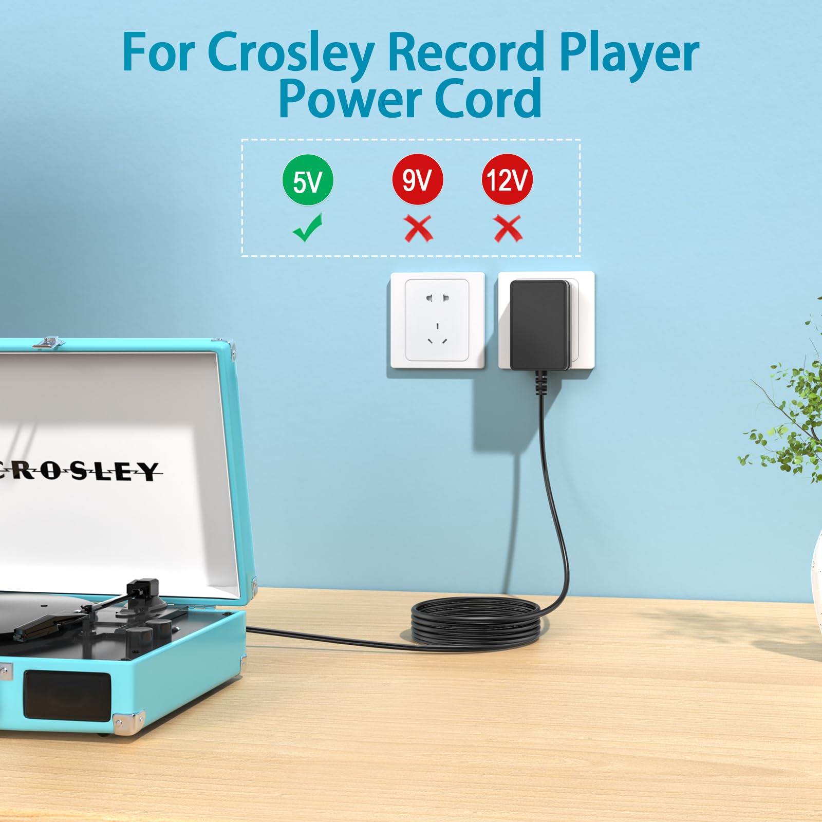 Amazon.com: 5V Power Cord for Crosley Record Player,5V Adapter