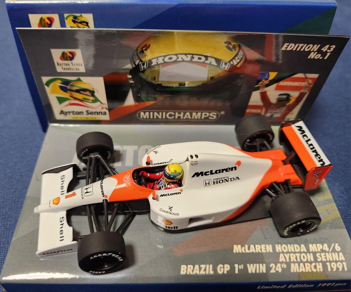 Amazon.co.jp: ミニチャンプス 1/43 MP4/6 セナ ブラジルGP 初勝利