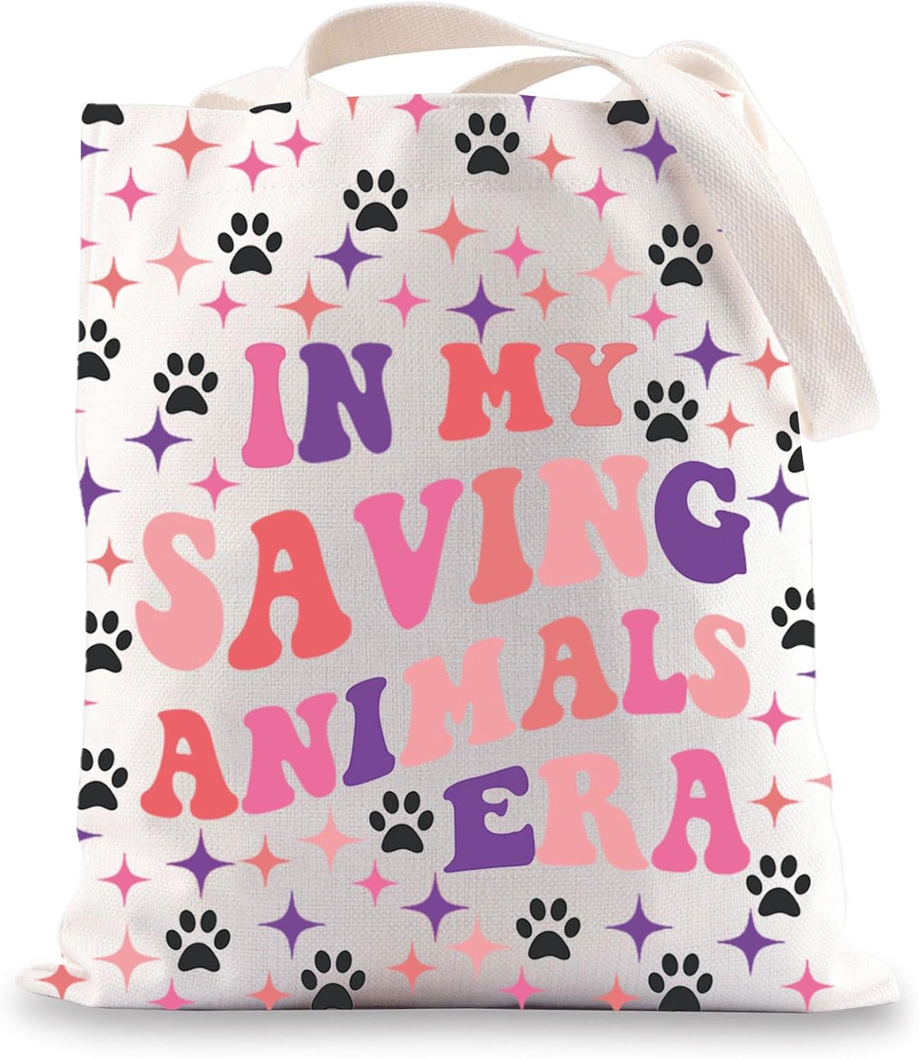 JNIAP Veterinary Tote Bag Vet Tech Gifts In My Saving Animals Era Gifts Animal Rescue Adopt Foster Gifts