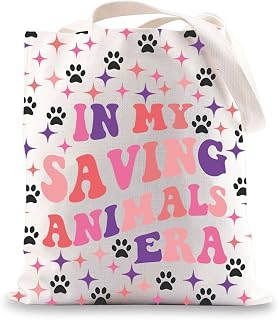 JNIAP Veterinary Tote Bag Vet Tech Gifts In My Saving Animals Era Gifts Animal Rescue Adopt Foster Gifts