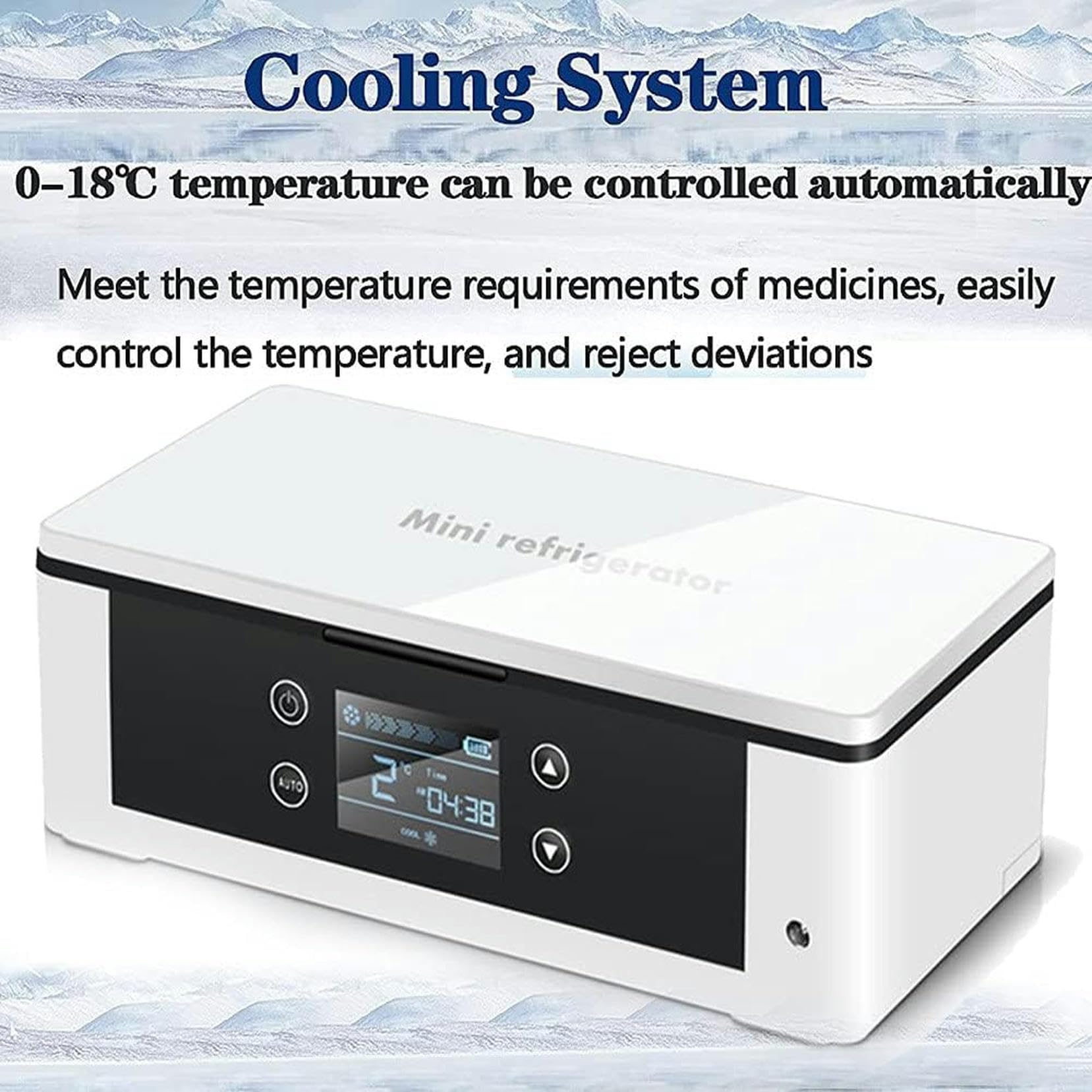 Estuche enfriador de insulina con USB, mini refrigerador de temperatura constante para medicamentos, refrigerador pequeño para automóvil, batería de 10200 mAh y bolsa de almacenamiento, pantalla LED