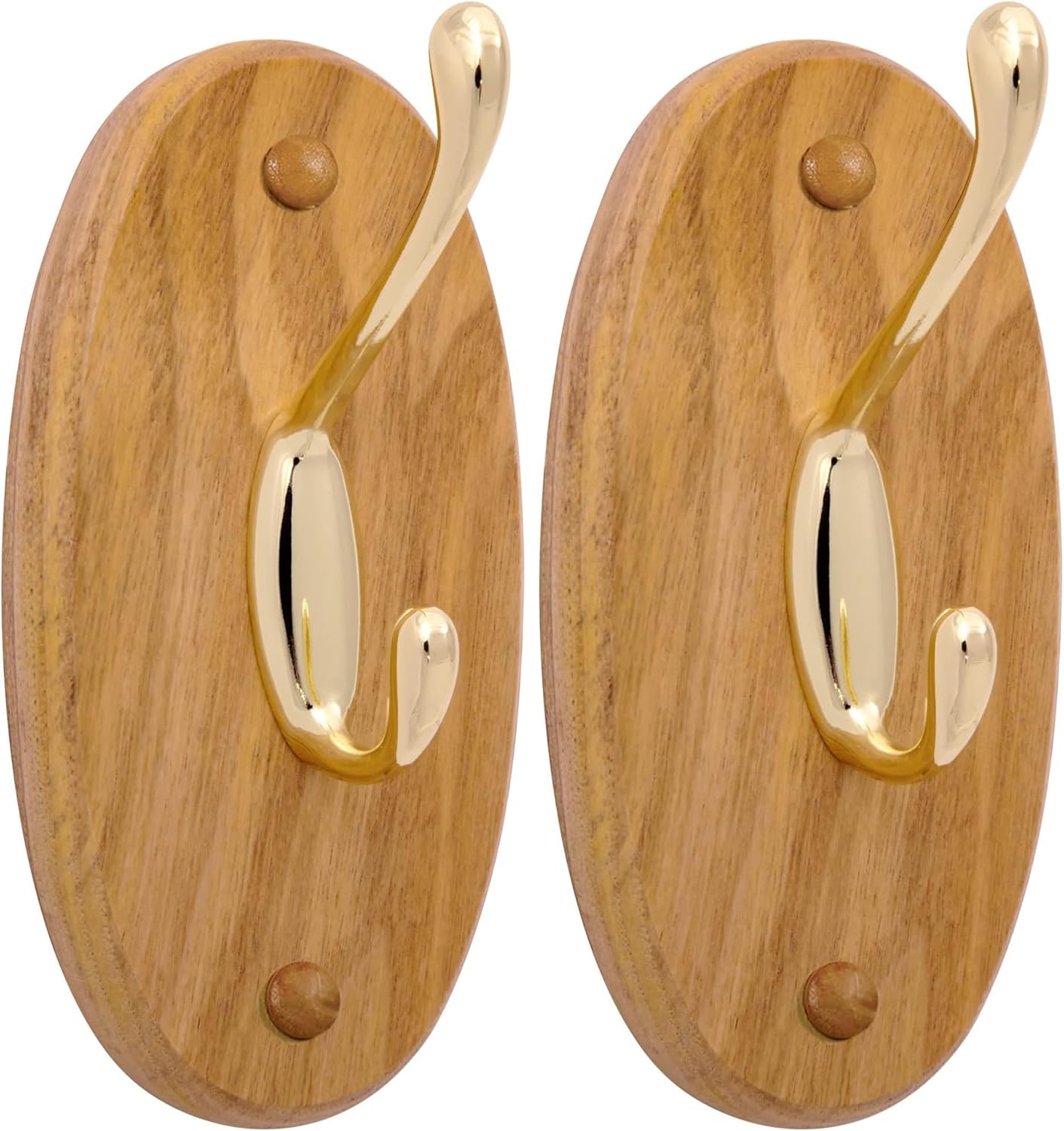 design house dalton double robe hook honey oak finish