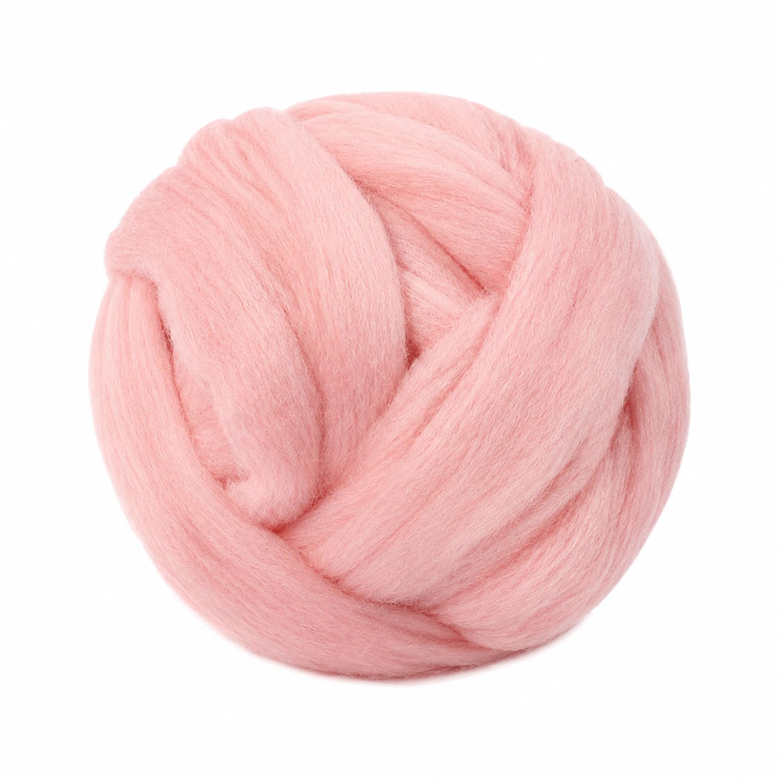 100g Needle Felting Wool, Black Wool Roving Yarn, Soft Hand Knitting Chunky Roving for Needle Felting Knitting Blanket Spinning Weaving DIY Craft (Pink)