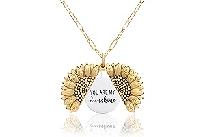 You Are My Sunshine – Sunflower Necklace with Hidden Message