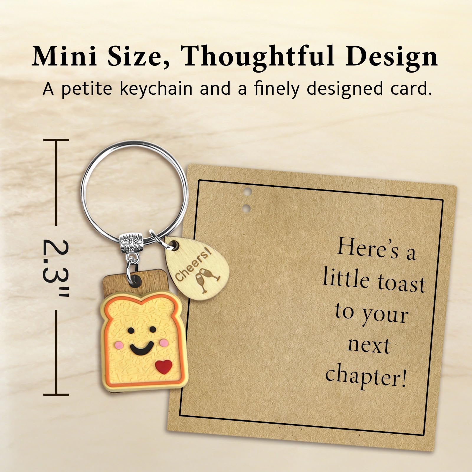 Next Chapter Gift for Women New Beginnings, Little Toast Keyring for Celebrations, Gifts for Teenage, New Job